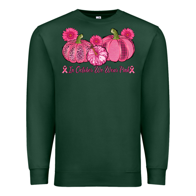 In October We Wear Pink Pumpkins Premium Sweatshirt by AdoDesignShop | Teevron