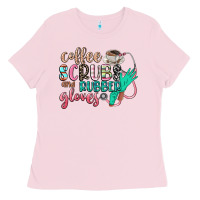 Bubblegum Pink coffee scrubs and rubber gloves Ladies Tee - CowGirlArtShop