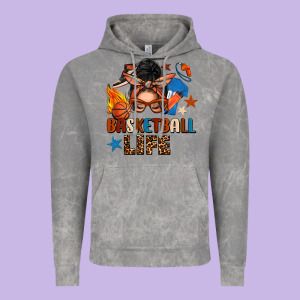 Basketball Life Messy Bun Vintage Hoodie Designed By Fadigitalartstudio