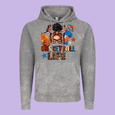 Basketball Life Messy Bun Vintage Hoodie Designed By Fadigitalartstudio