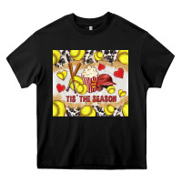 Black tis' the season softball with cowhide tumbler tbs Heavy Core Tee - TumblerDesignByShophia