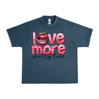 Midnight Navy Love more worry less Urban Heavy Tee - FaDigitalArtStudio