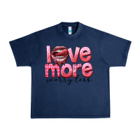 Navy Love more worry less Urban Heavy Tee - FaDigitalArtStudio