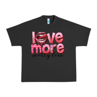 Pigment Black Love more worry less Urban Heavy Tee - FaDigitalArtStudio
