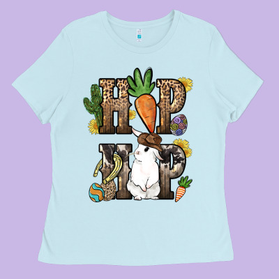 Hip Hop Easter Bunny Easter Day Ladies Tee Designed By Howdyjamesfarm