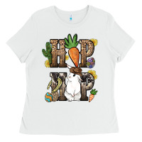 White Hip hop Easter Bunny Easter Day Ladies Tee - HowdyJamesFarm