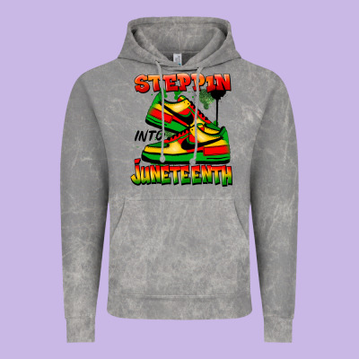 Steppin' Into Juneteenth Vintage Hoodie Designed By Fadigitalartstudio