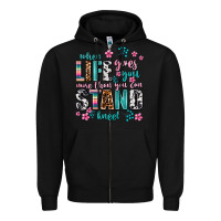 Black when life gives you more than you can stand kneel Zipper Hoodie - AdoDesignShop
