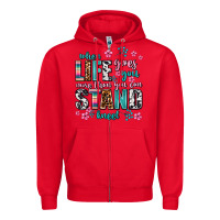 Red when life gives you more than you can stand kneel Zipper Hoodie - AdoDesignShop
