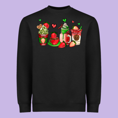 Strawberry Coffee Cups Heavyweight Sweatshirt Designed By Adodesignshop