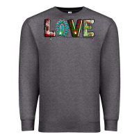 Charcoal Heather love christmas gemstone Premium Sweatshirt - AdoDesignShop
