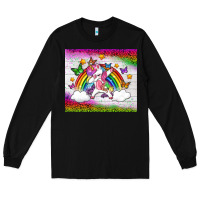 Black LGBTQ Dabbbing Unicorn And Rainbow Tumbler Long Sleeve Tee - BundleAndBundleShop
