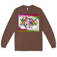 Chestnut LGBTQ Dabbbing Unicorn And Rainbow Tumbler Long Sleeve Tee - BundleAndBundleShop