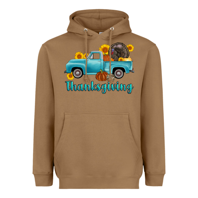Thanksgiving Truck Turkey Heavyweight Hoodie by AdoDesignShop | Teevron