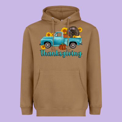 Thanksgiving Truck Turkey Heavyweight Hoodie Designed By Adodesignshop
