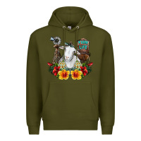 Army Green farm life sheep Premium Hoodie - SublimationCraftShop