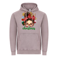 Vintage Zinc Christmas Messy Bun With Gingerbread Man Vintage Hoodie - BundleAndBundleShop