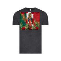 Vintage Black Our Lady Of Guadalupe Mexican Flag Roses Cactus Vintage Tee - FaDigitalArtStudio