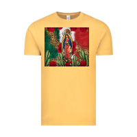 Vintage Mustard Our Lady Of Guadalupe Mexican Flag Roses Cactus Vintage Tee - FaDigitalArtStudio