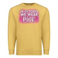 Antique Gold in october we wear pink leopard glitter Premium Sweatshirt - AdoDesignShop
