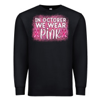 Black in october we wear pink leopard glitter Premium Sweatshirt - AdoDesignShop