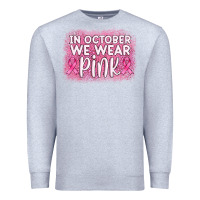 Heather Grey in october we wear pink leopard glitter Premium Sweatshirt - AdoDesignShop