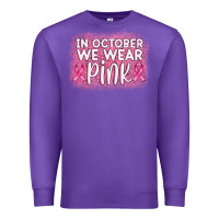 In October We Wear Pink Leopard Glitter Premium Sweatshirt | Teevron