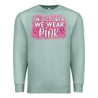 Seafoam in october we wear pink leopard glitter Premium Sweatshirt - AdoDesignShop