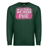 Sports Green in october we wear pink leopard glitter Premium Sweatshirt - AdoDesignShop