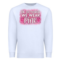 White in october we wear pink leopard glitter Premium Sweatshirt - AdoDesignShop
