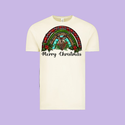 Reindeer Rainbow Christmas Vintage Tee Designed By Ranaportraitstore