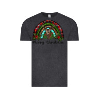 Vintage Black reindeer rainbow christmas Vintage Tee - RanaPortraitStore