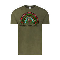 Vintage Olive reindeer rainbow christmas Vintage Tee - RanaPortraitStore