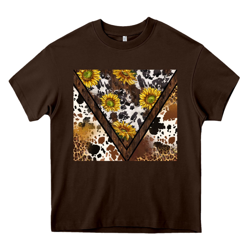Western Sunflowers And Cowhide Tumbler Tbs Heavy Core Tee by TumblerDesignByShophia | Teevron