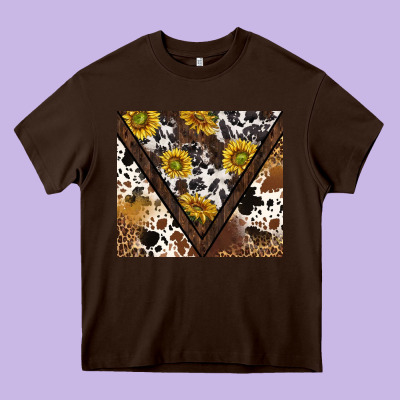 Western Sunflowers And Cowhide Tumbler Tbs Heavy Core Tee Designed By Tumblerdesignbyshophia