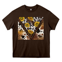 Chocolate Brown western sunflowers and cowhide tumbler tbs Heavy Core Tee - TumblerDesignByShophia
