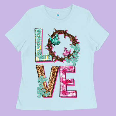 Love Crown Of The Thorns Easter Day Ladies Tee Designed By Howdyjamesfarm