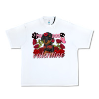 White My dog is my Valentine's Day Urban Heavy Tee - FaDigitalArtStudio
