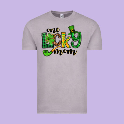 One Lucky Mom St. Patrick's Vintage Tee Designed By Oliviacreatesart