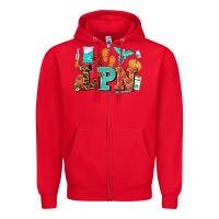 Red lpn fall nurse with Zipper Hoodie - AdoDesignShop