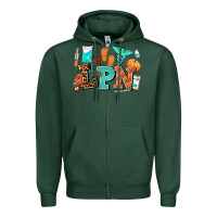 Sports Green lpn fall nurse with Zipper Hoodie - AdoDesignShop