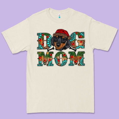 Christmas Dog Mom Dachshund Premium Tee Designed By Ranaportraitstore
