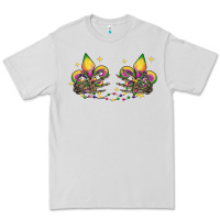 Dove Grey skeleton hands mardi gras Premium Tee - CowGirlArtShop