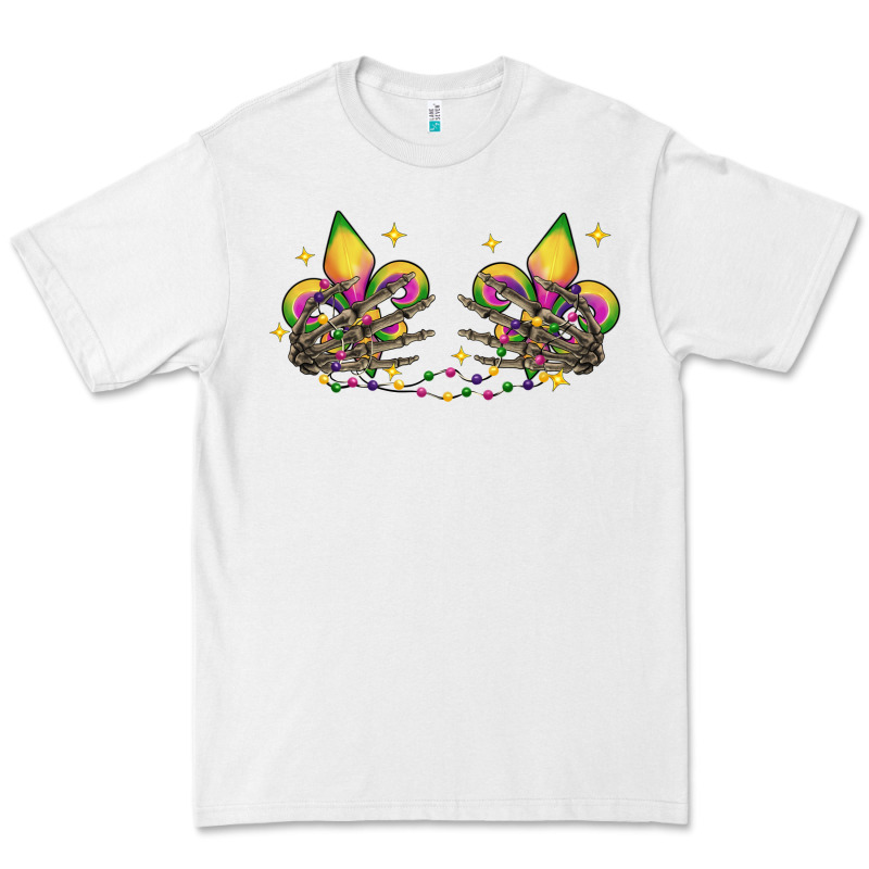 Skeleton Hands Mardi Gras Premium Tee by CowGirlArtShop | Teevron