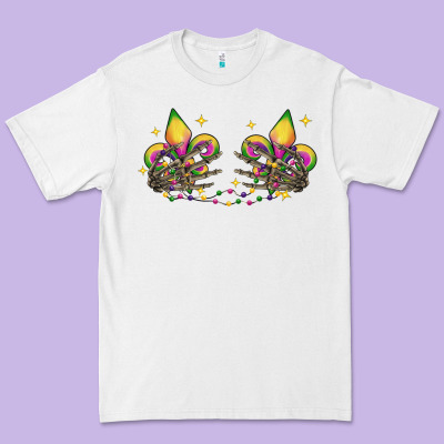 Skeleton Hands Mardi Gras Premium Tee Designed By Cowgirlartshop