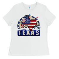 White texas 4th of july Ladies Tee - CowGirlArtShop