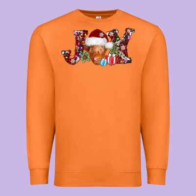 Joy Christmas Heifer Premium Sweatshirt Designed By Adodesignshop