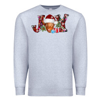 Heather Grey joy christmas heifer Premium Sweatshirt - AdoDesignShop