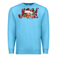 Ocean Blue joy christmas heifer Premium Sweatshirt - AdoDesignShop