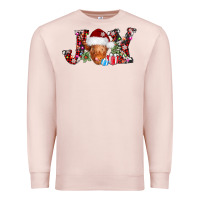 Pale Pink joy christmas heifer Premium Sweatshirt - AdoDesignShop